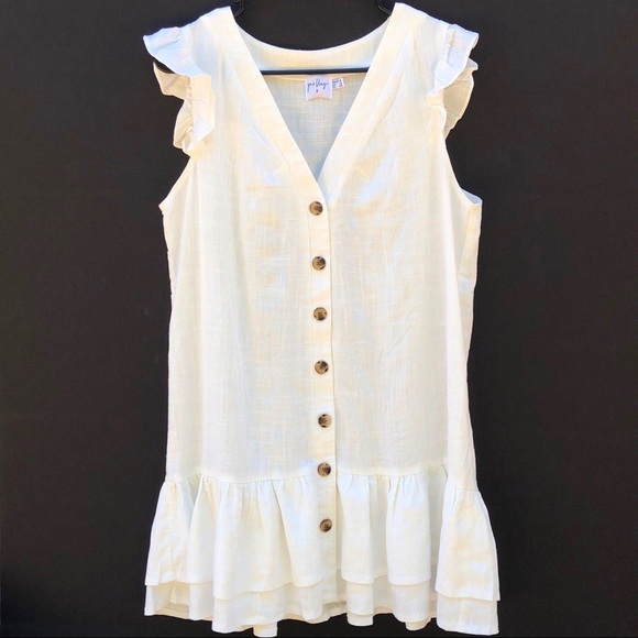 Princess Polly off white button up shift dress - Picture 2 of 10